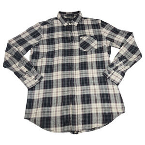 21Men Men LG Flannel Shirt *Full Zip Back* Plaid Fall Winter Cozy Lumberjack EUC